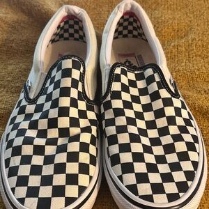 Vans Checkerboard Slip-On Sneakers - Black & White